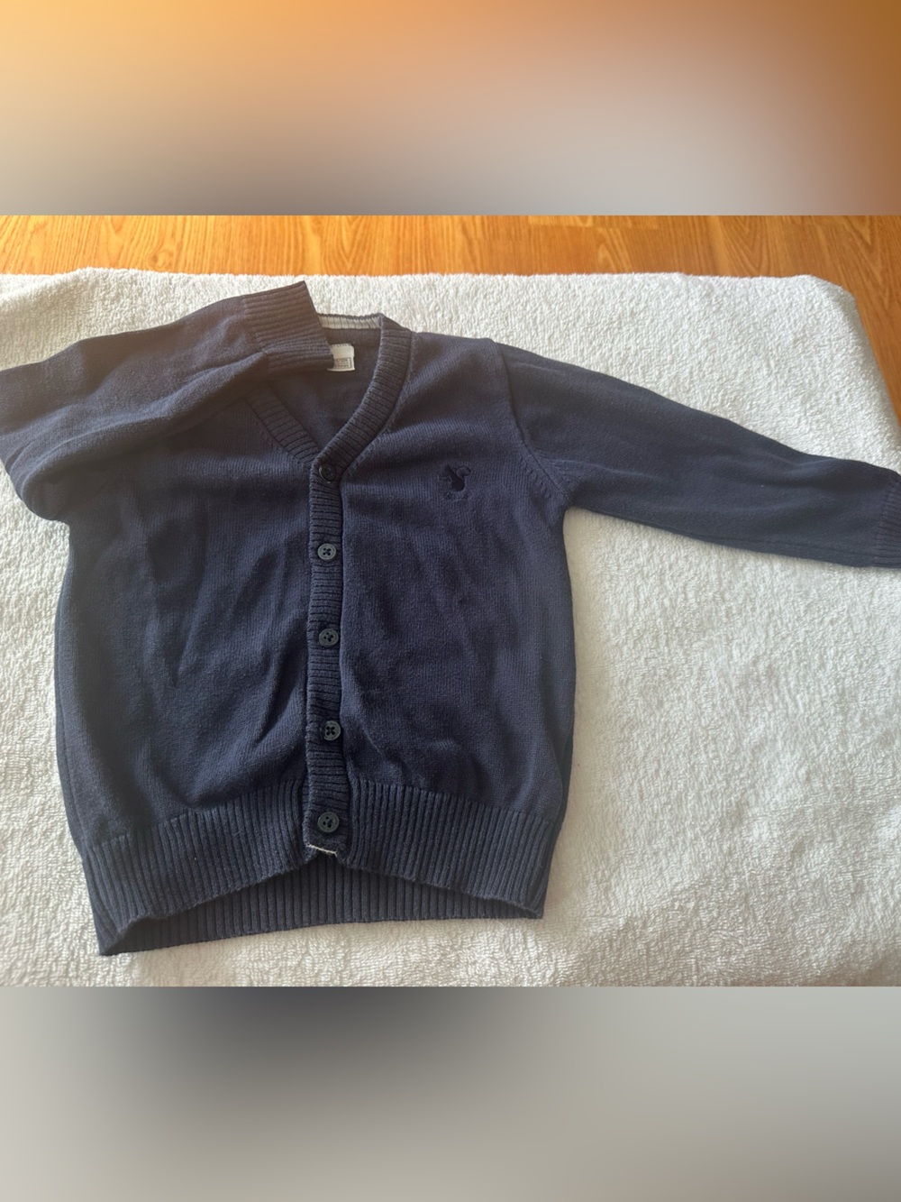 Children's Navy V-Neck Button Cardigan - Classic Knit
